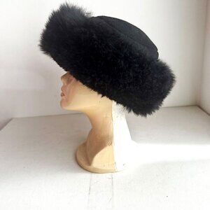 Vintage Sheepskin Sheep Fur Suede Classic Winter Hat